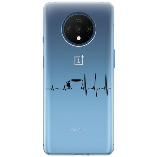 Силиконовый чехол с принтом Coffee Cardiogram для OnePlus 7T / ВанПлюс 7Т силиконовый чехол с принтом coffee cardiogram для oneplus 8t ванплюс 8т