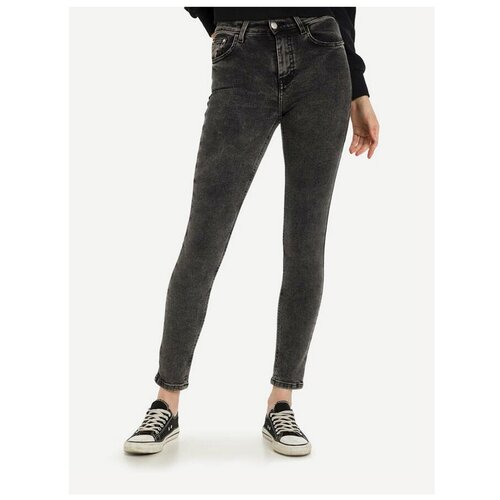 Джинсы  Gloria Jeans, завышенная посадка, стрейч, размер 50, серый, черный