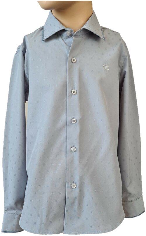 Школьная рубашка, размер 110-116, серый