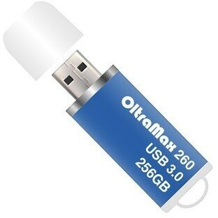OltraMax Флешка OltraMax 260, 256 Гб, USB3.0, чт до 70 Мб/с, зап до 20 Мб/с, синяя