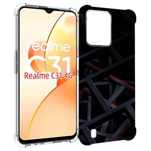 Чехол MyPads Геометрия для OPPO Realme C31 задняя-панель-накладка-бампер