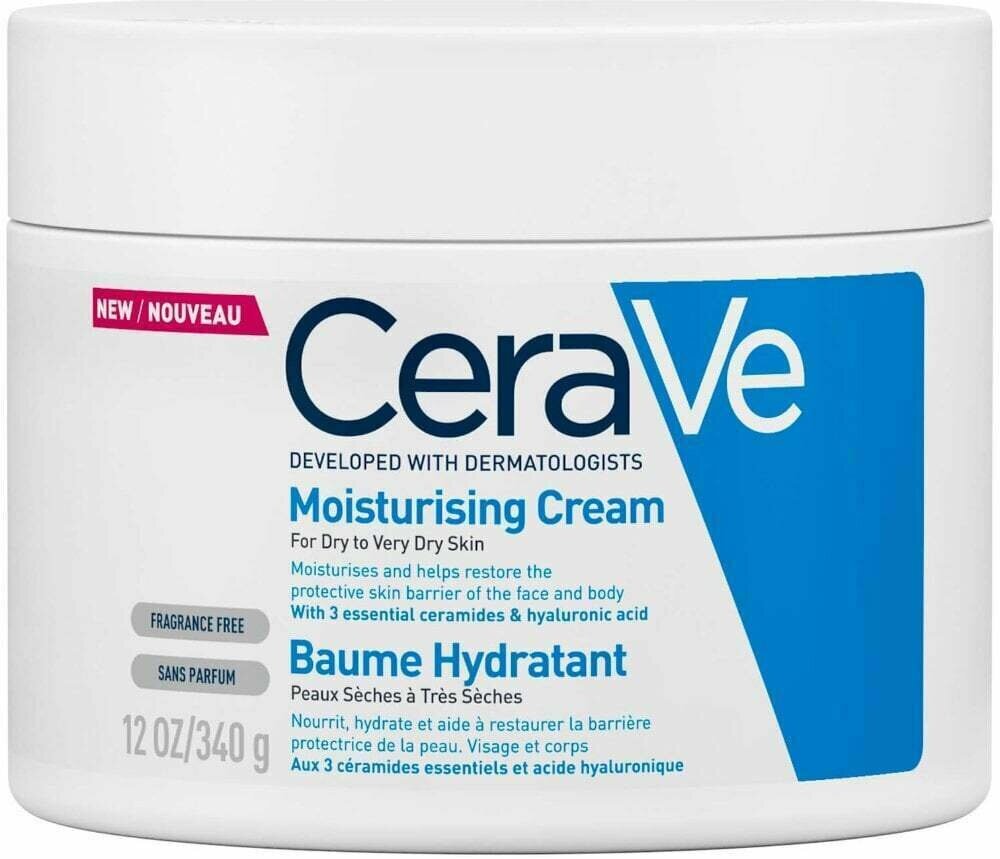 CeraVe Крем для лица и тела Moisturising Cream Увлажняющий для сухой и очень сухой кожи лица и тела, 340 мл, 340 г