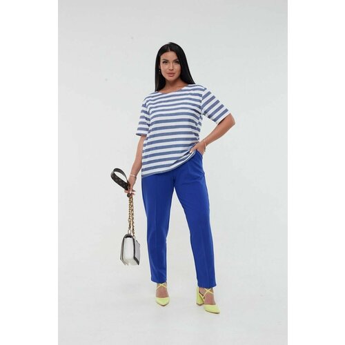 фото Костюм buypolman, футболка и брюки, повседневный стиль, полуприлегающий силуэт, размер 60, синий