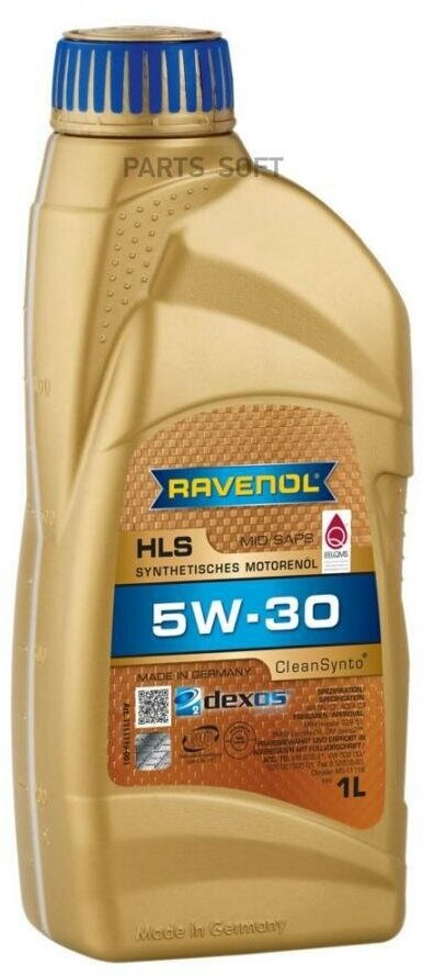 Масло моторное ravenol hls 5w-30 синтетическое 1 л 4014835723016