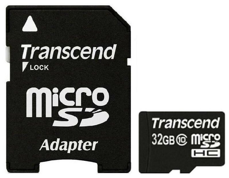 Карта памяти Transcend Premium microSDHC 32Gb UHS-I Cl10 +ад, TS32GUSDHC10