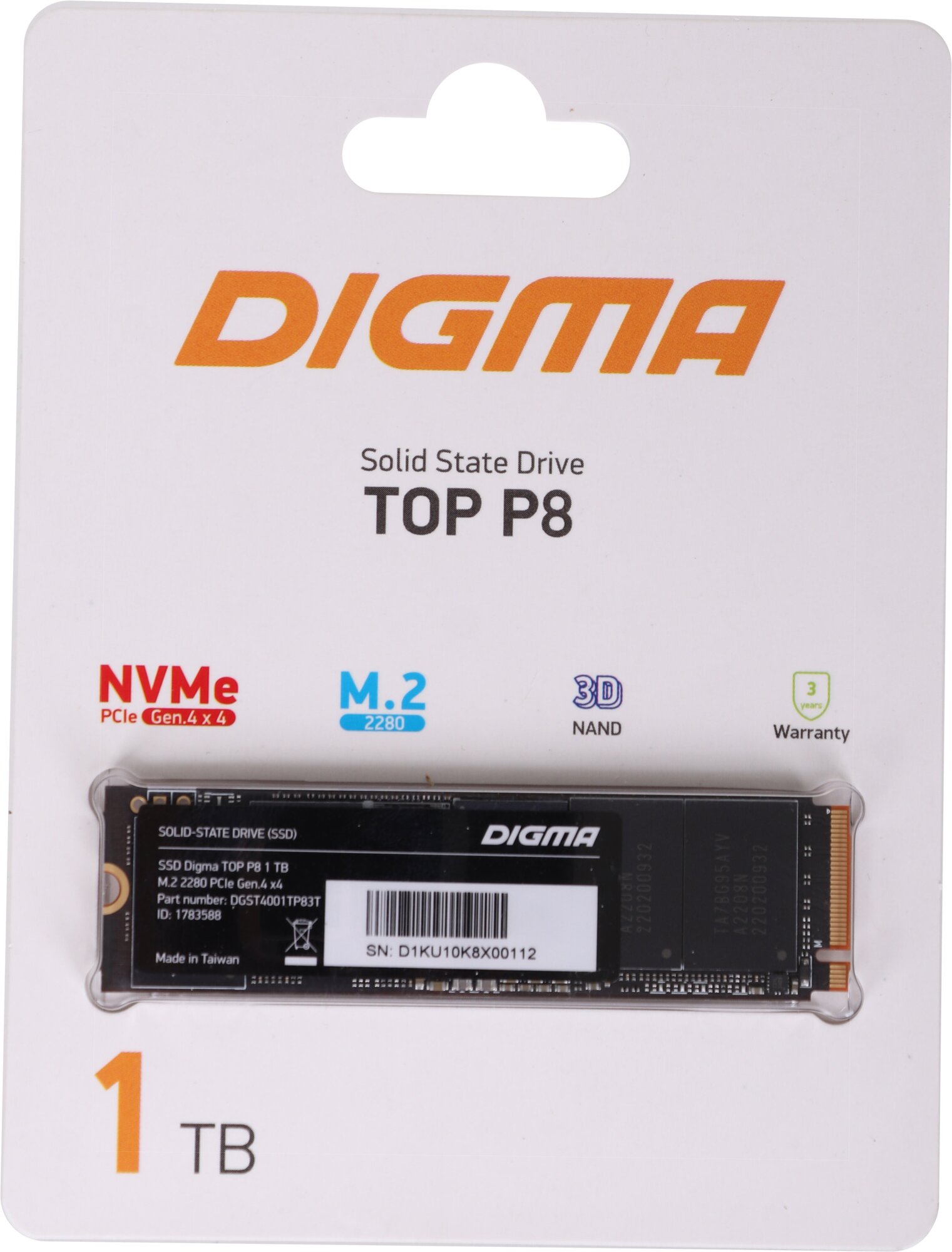 Накопитель SSD Digma 1Tb (DGST4001TP83T) - фото №8