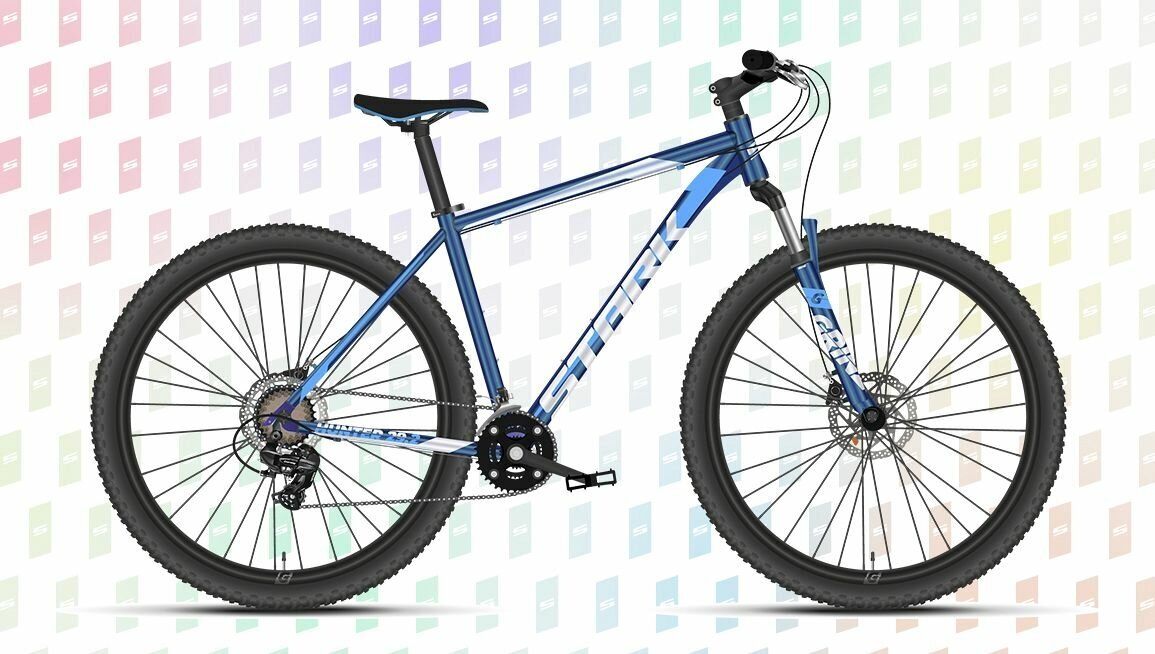 Велосипед Stark Hunter 29.2 HD (2023) (Велосипед Stark'23 Hunter 29.2 HD синий/синий/белый 18", алюминий, HQ-0010231)