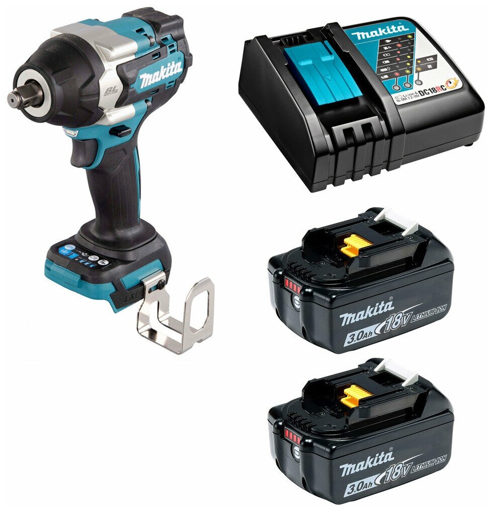 Гайковерт аккумуляторный 18В 700Нм - 1/2" Makita DTW700 Li-Ion 2x3Ач з/у DTW700RFE