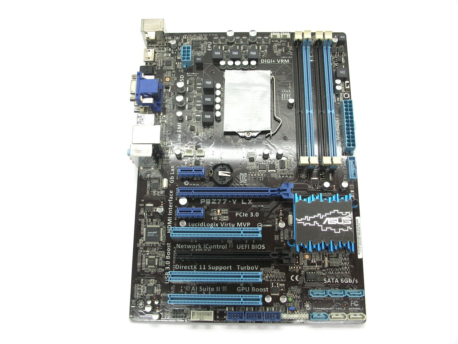 Материнская плата S-1155 ASUS P8Z77-V LX REV.2.00 (4xDDR3/PCI-E/GbLAN/Sb/VGA/DVI/HDMI/USB3.0/ATX