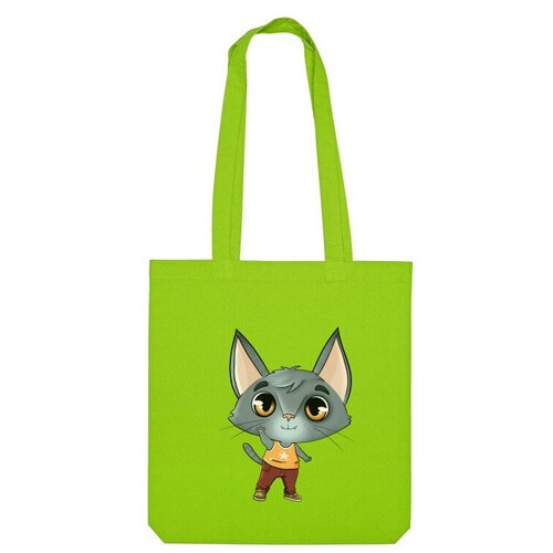 Сумка шоппер Us Basic, зеленый сумка кот лопоух зеленое яблоко