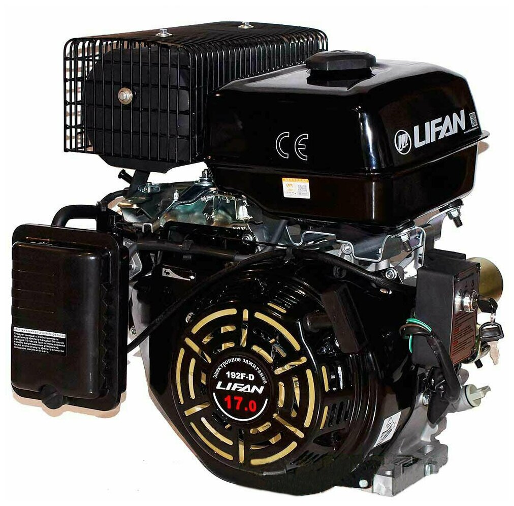 Двигатель бензиновый Lifan 192FD электростартер (17 л. с горизонтальный вал 25 мм)