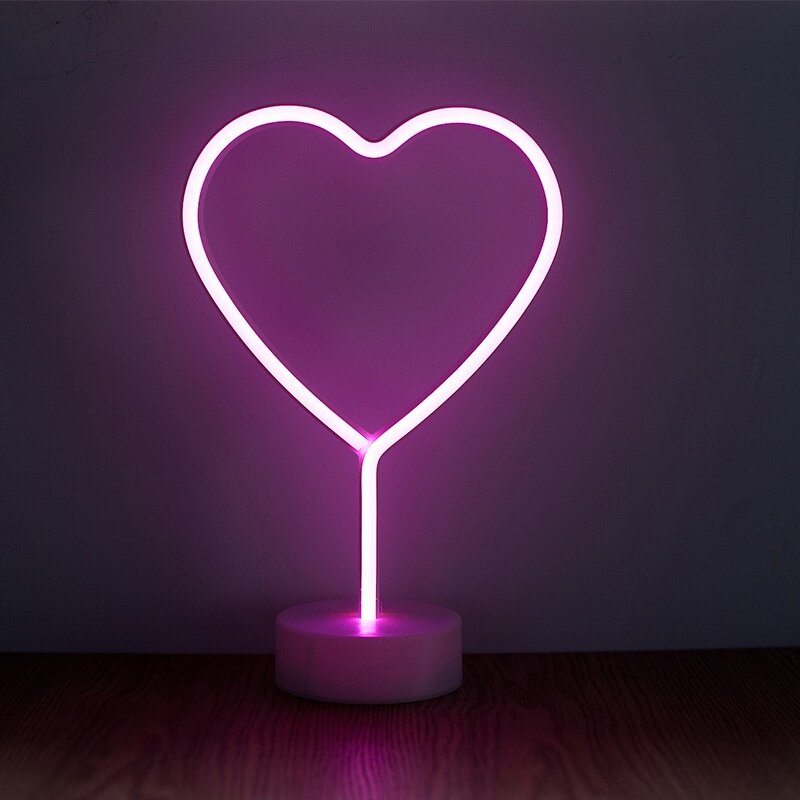Светильник светодиодный неоновый "Сердце", 3 Вт, АБС-пластик, розовый,160 г.,203*85*300 мм, ТБ - фотография № 2