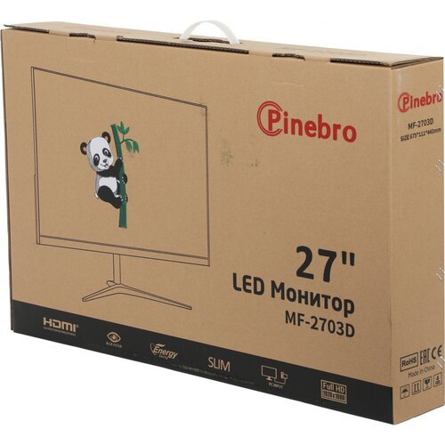 Монитор Pinebro 27 MF-2703D черный IPS LED 5ms 16:9 HDMI M/M матовая 1000:1 250cd 178гр/178гр 1920x1080 75Hz VGA DP FHD 3.3кг