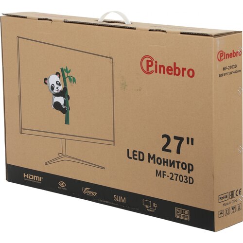 Монитор Pinebro 27" MF-2703D черный IPS LED 5ms 16:9 HDMI M/M матовая 1000:1 250cd 178гр/178гр 1920x1080 75Hz VGA DP FHD 3.3кг