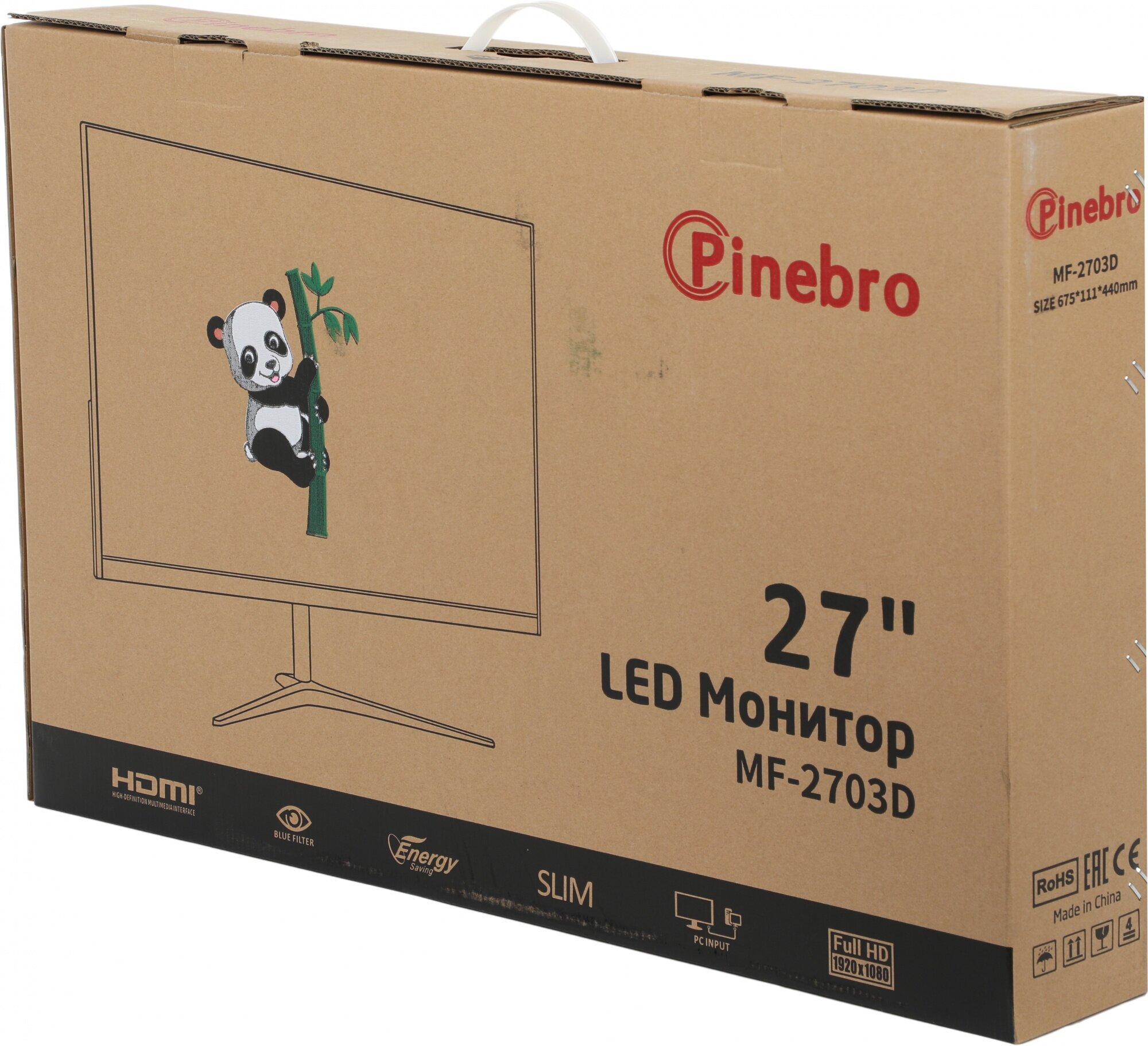 Монитор Pinebro 27" MF-2703D черный IPS LED 5ms 16:9 HDMI M/M матовая 1000:1 250cd 178гр/178гр 1920x1080 75Hz VGA DP FHD 3.3кг