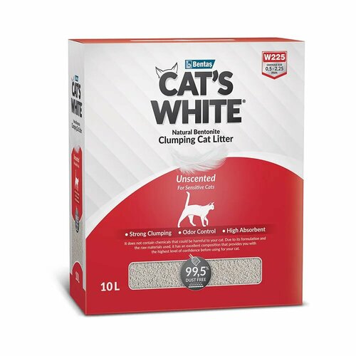 Наполнитель CAT’S WHITE 10л BOX Natural комкующийся натуральный без ароматизатора cat’s grey cat’s grey наполнитель для кошачьего туалета без ароматизатора 10 кг