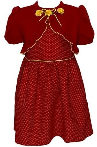 Платье ТЕХНОТКАНЬ, в горошек, размер 116, красный