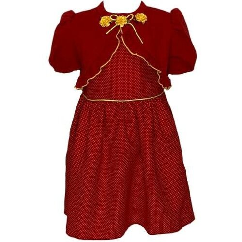 Платье ТЕХНОТКАНЬ, в горошек, размер 116, красный