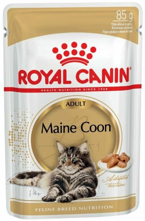 Влажный корм РКК для кошек Мейн Кун соус, 85 г, 12 штук