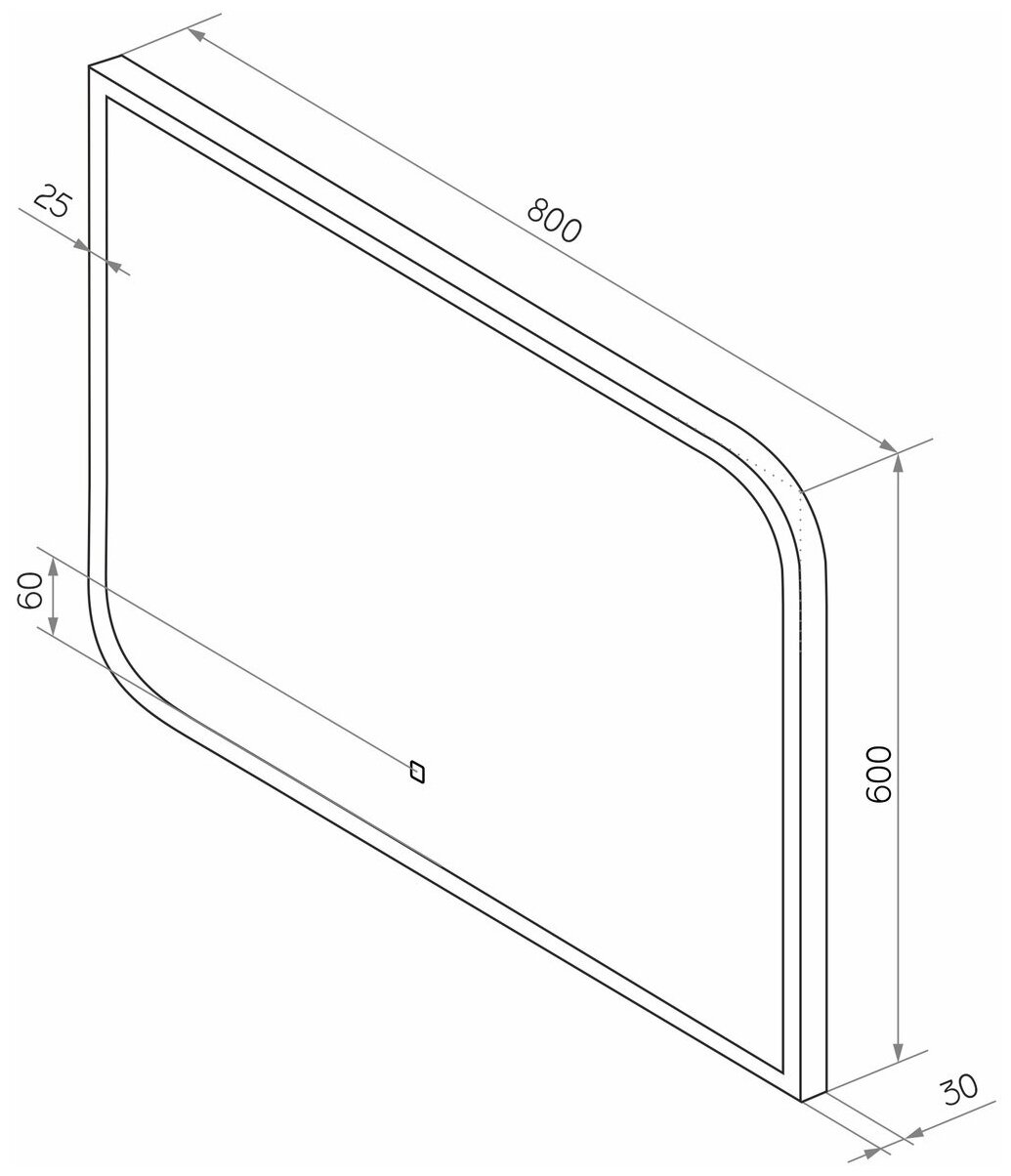 Зеркало SINTESI SKY 80 с LED-подсветкой 800x600 - фотография № 11