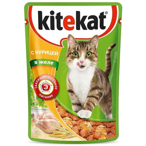 Корм для кошек (желе) Kitekat Аппетитная Курочка 85 г