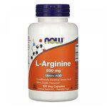L-Arginine 500 mg, 100 вег. капсул, Аминокислота, NOW - изображение