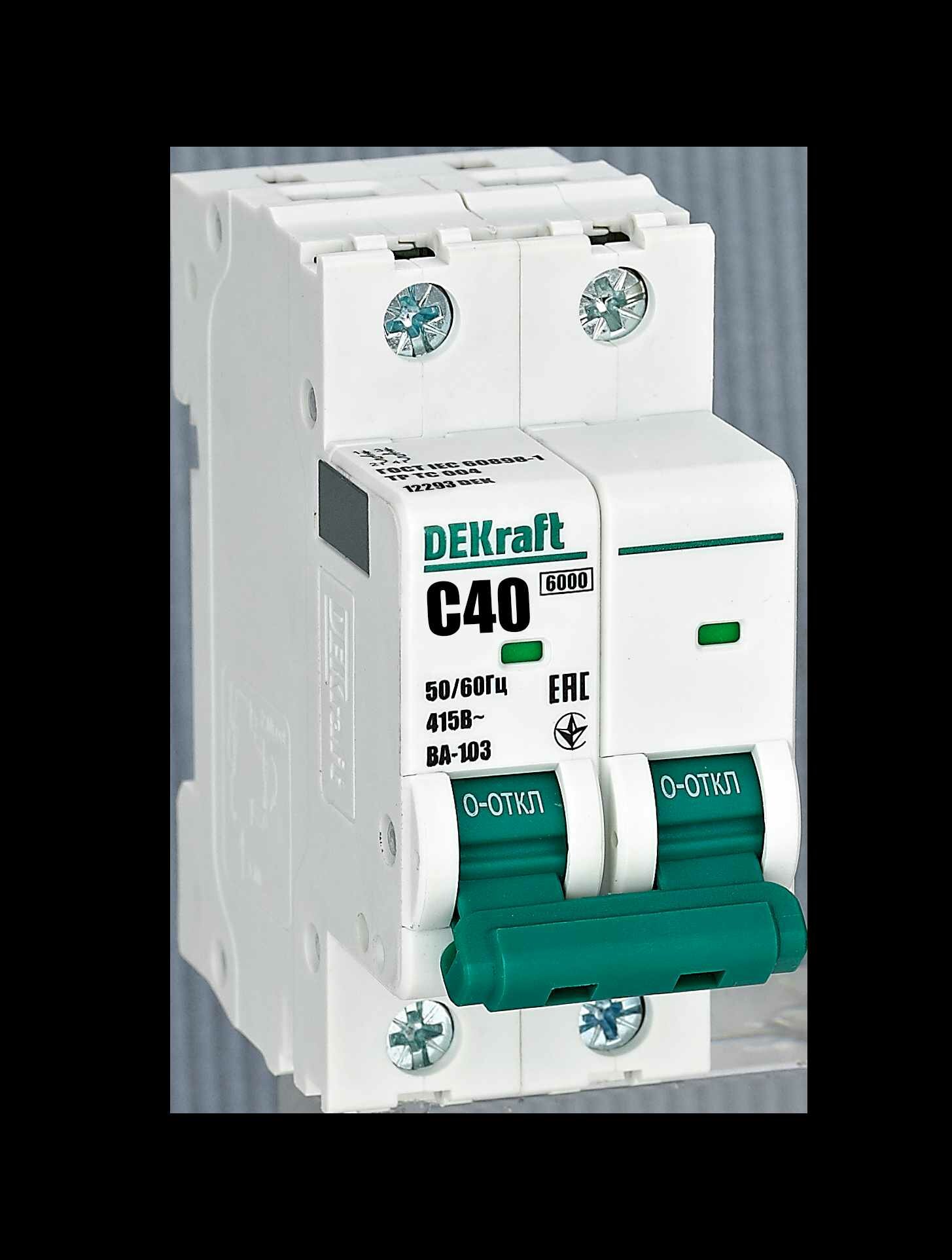 Автоматический выключатель Dekraft ВА-103 2P C40 А 6 кА