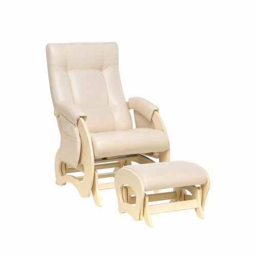 Кресло-глайдер для мамы + пуф (комплект для кормления и релакса) Milli Ария Дуб шампань/Polaris Beige мягкие кресла abc king пуф сердце