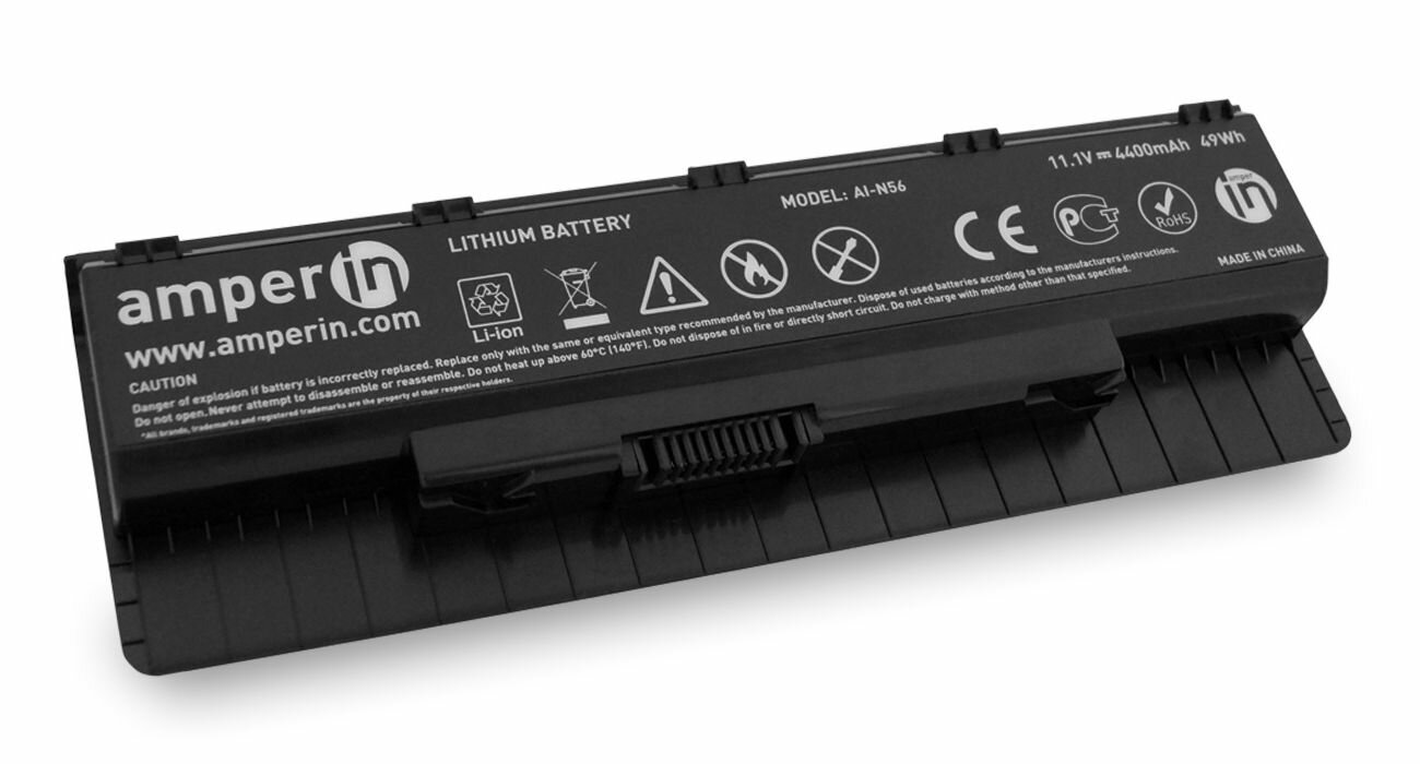 Аккумуляторная батарея Amperin для ноутбука Asus N56 (4400mAh)