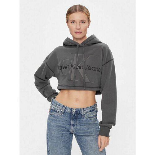 Худи Calvin Klein Jeans, размер XL [INT], серый anime my hero academia hoodie women streetwear fashion japan hoodie patchwork sweatshirt funny unisex hoodie men anime hoodies