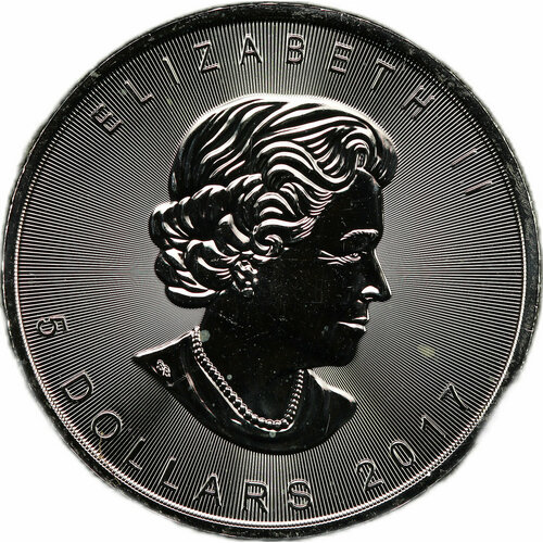 Монета 5 долларов 2017 Кленовый лист Канада клуб нумизмат монета 5 долларов багамских островов 1966 года серебро елизавета ii