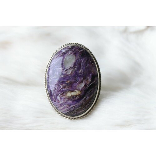 Кольцо 100% Ural, чароит, размер 19, фиолетовый