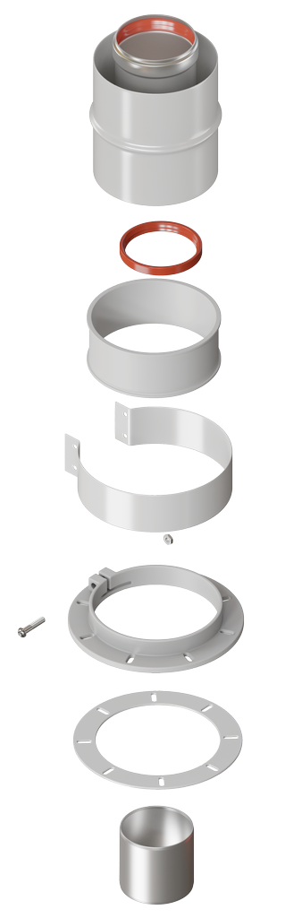 фото KRATS Адаптер вертикальный коаксиальный 60/100 (Ariston, Vaillant, Viessmann, Baxi (кроме ECO Nova/Classic), Oasis) омут в комплекте + втулка D60 L-50