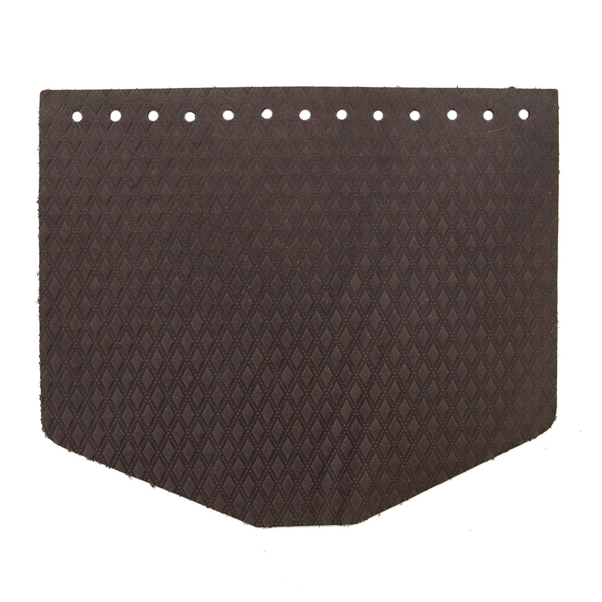 Крышечка для сумки Ромбик маленький, 19,4см*16,5см, дизайн №2031, 100% кожа (темно-коричневый)