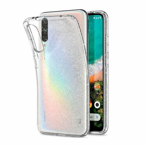 чехол капсула spigen для galaxy m20 liquid crystal кристально прозрачный 610cs26135 Чехол-капсула SPIGEN для Xiaomi Mi A3 - Liquid Crystal Glitter - Кристально-прозрачный - S51CS26399