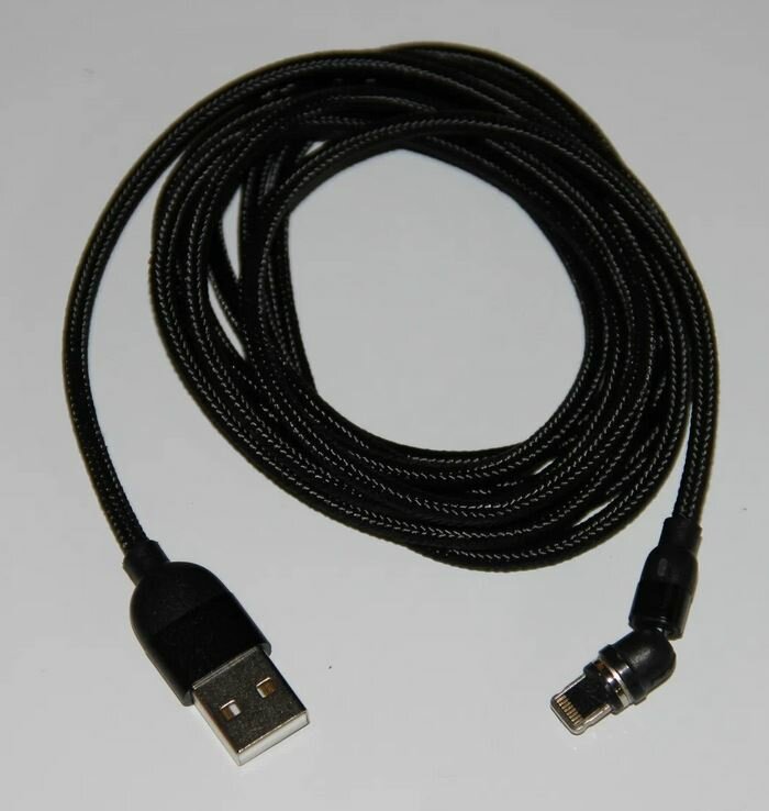 фото Кабель зарядный магнитный вращающийся USB Type A - Lightning