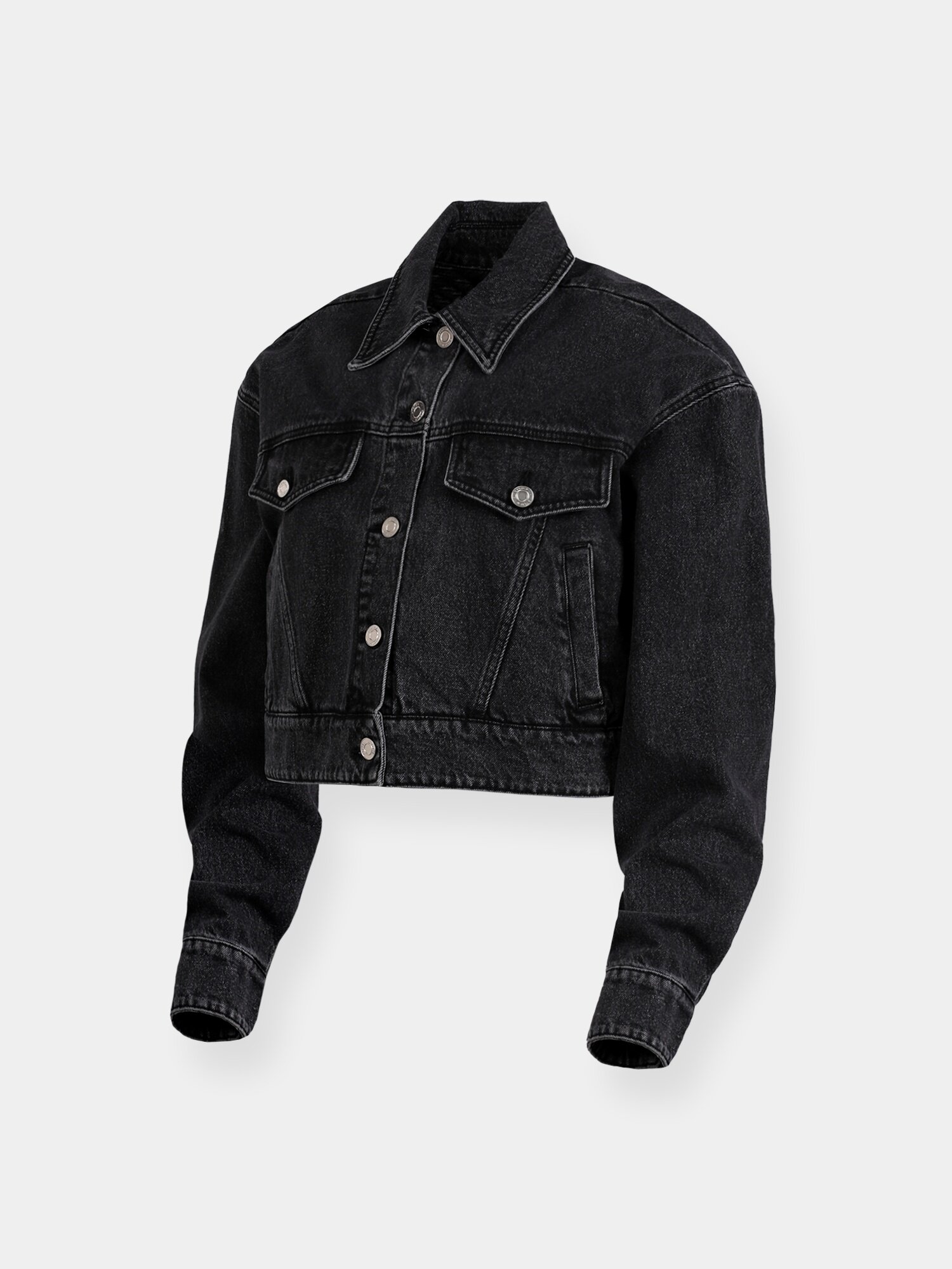Джинсовая куртка SYSTEM STUDIOS Black Washed Denim Jacket