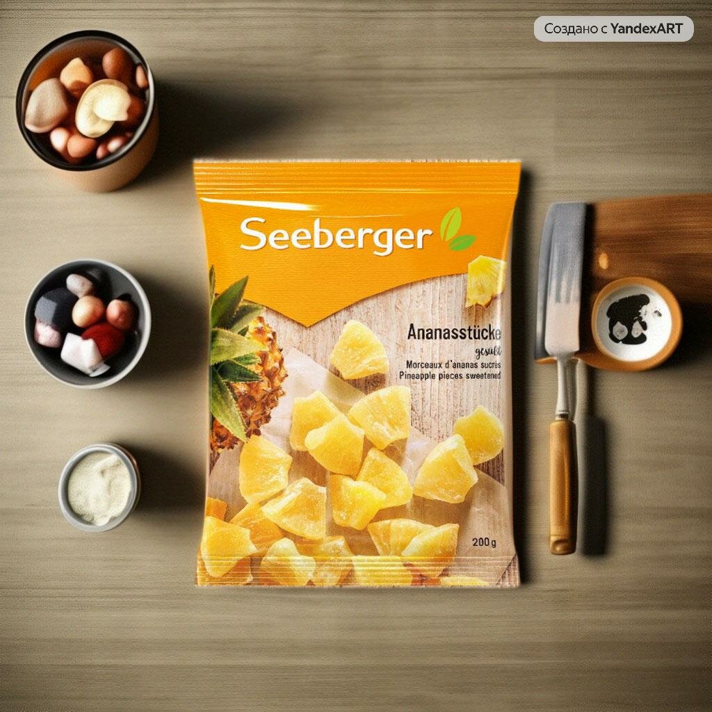 Сухофрукты Seeberger Pineapple pieces Ананас сушеный кусочки, 200 г - фото №6