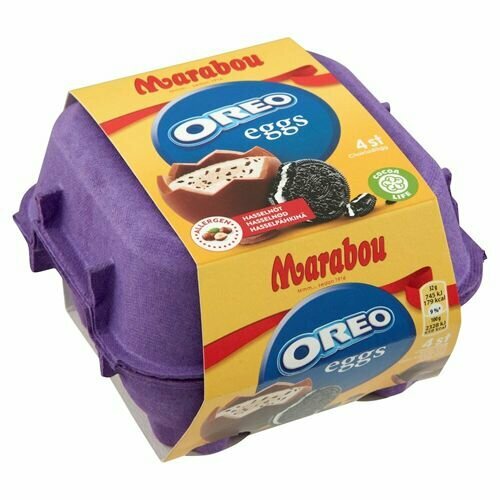 Шоколадное яйцо Яйцо-мусс Marabou Eggs Oreo, 4 яйца, 128 г (из Эстонии)