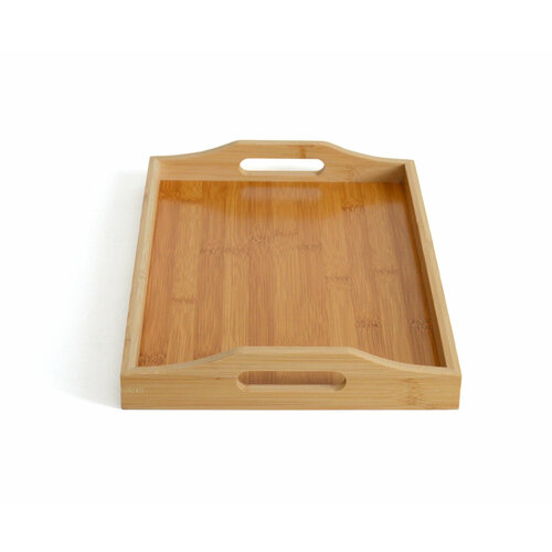 Поднос деревянный прямоугольный с ручками бамбук 38x25x5 1500₽