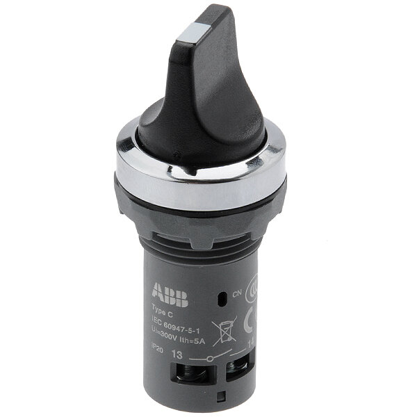 1SFA619200R3016 Переключатель C2SS1-30B-10 2-х позиционный черный 1НО (45 градус ов) с фиксацией ABB - фото №3