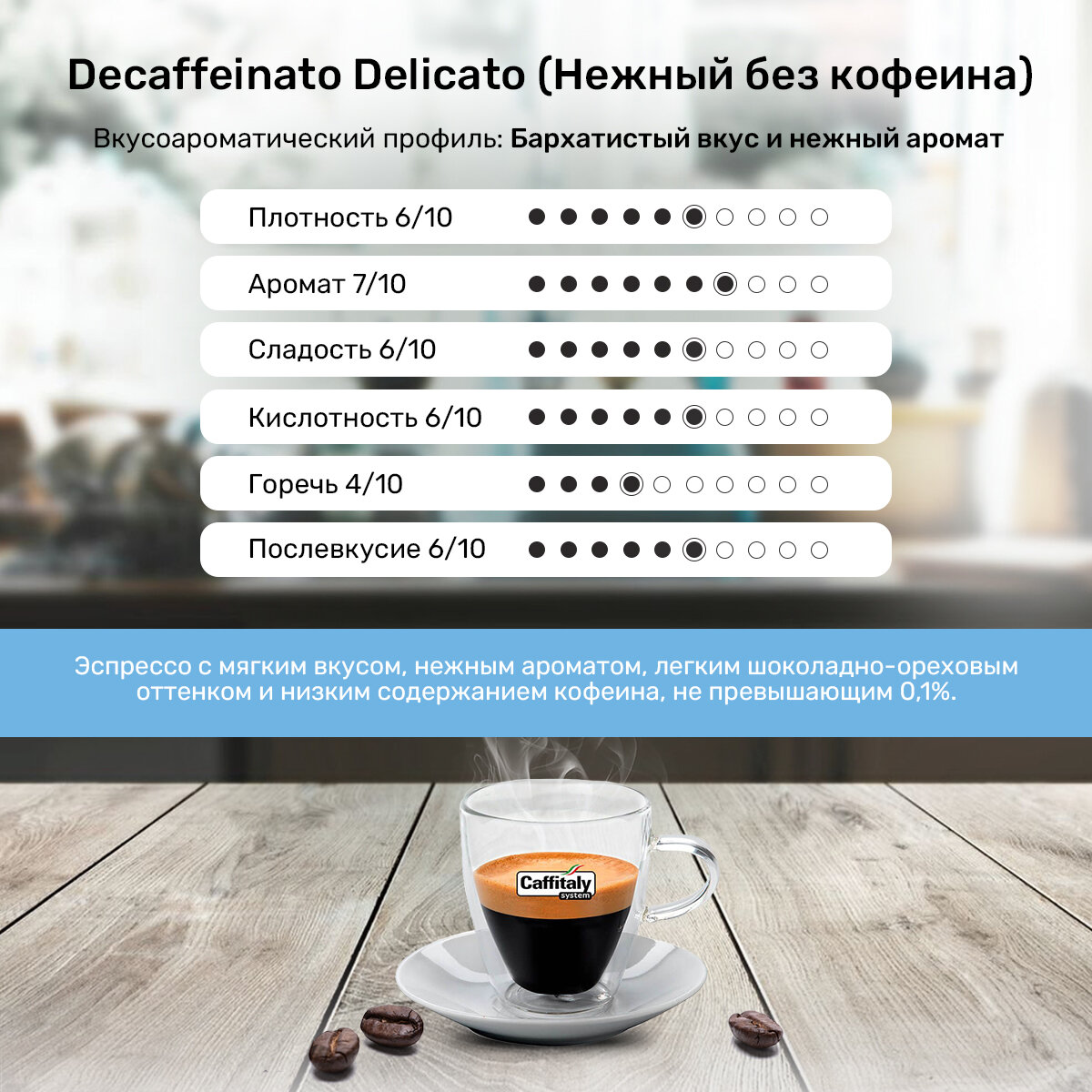 Капсулы Caffitaly для кофемашины, Deca Delicato, 10 капсул