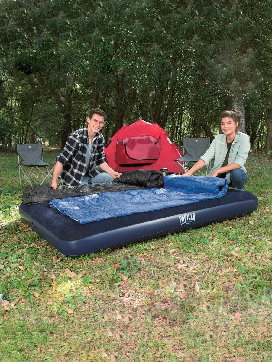 матрас надувной Flocked Air Bed Bestway 191х137х22см - фото №14