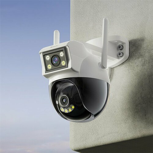 Уличная камера с ночным режимом Yesido KM12 Dual Camera полноцветная HD 2 объектива 2MP Wi-Fi TF card EU вилка Голос управление 8550₽
