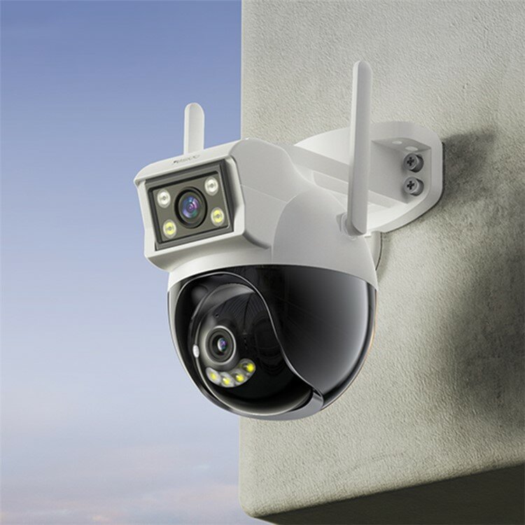 Уличная камера с ночным режимом Yesido KM12 Dual Camera, полноцветная HD, 2 объектива, 2MP, Wi-Fi, TF card, EU вилка, Голос управление