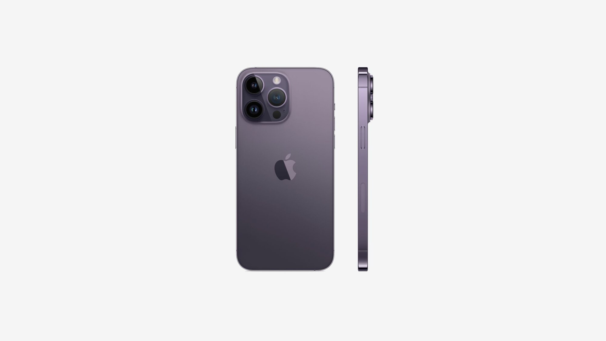 Муляж iPhone 14 Pro Max Deep Purple / макет телефона айфон 14 про макс/ С лого яблоко / Темно-Фиолетовый