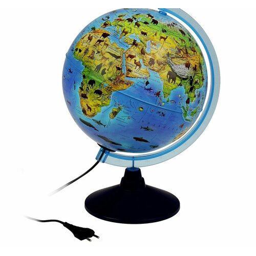 Глoбус зоогеографический детский Классик Евро диаметр 250 мм с подсветкой 2942₽