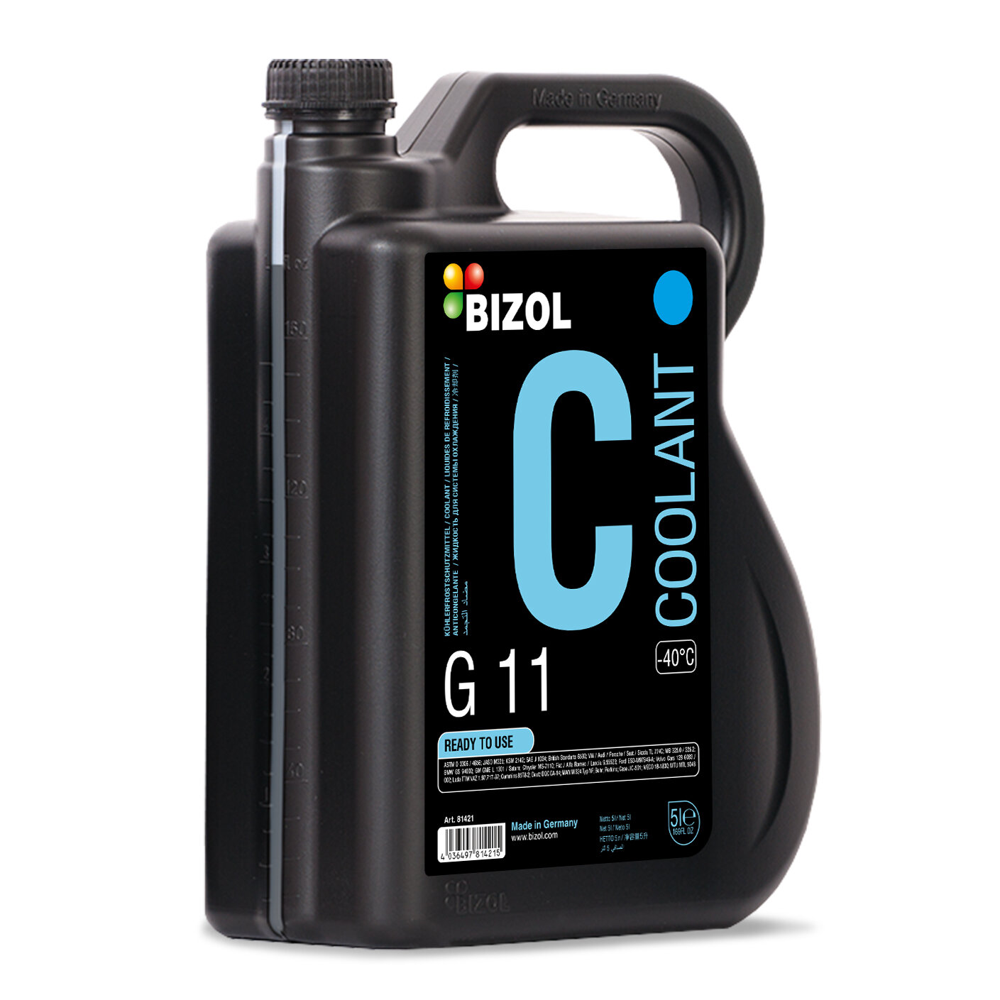 Антифриз BIZOL Coolant G11 (-40) 5л