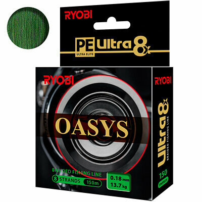 Плетеный шнур для рыбалки RYOBI OASYS Dark Green 0,18mm 150m