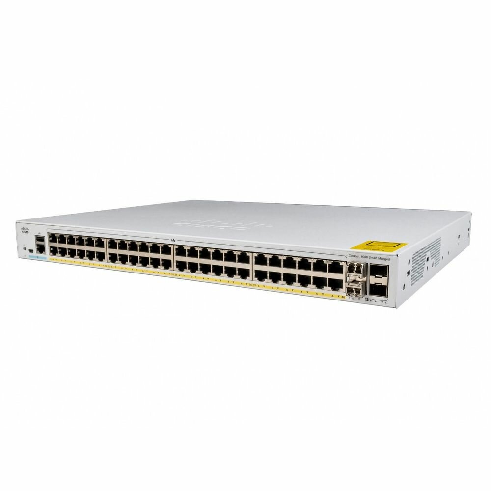 CISCO Коммутатор CISCO Catalyst 1000 48x 10/100/1000 RJ-45 ports PoE+, 4x 10Gb SFP+ uplinks, PoE+ 370W, C1000-48P-4X-L C1000